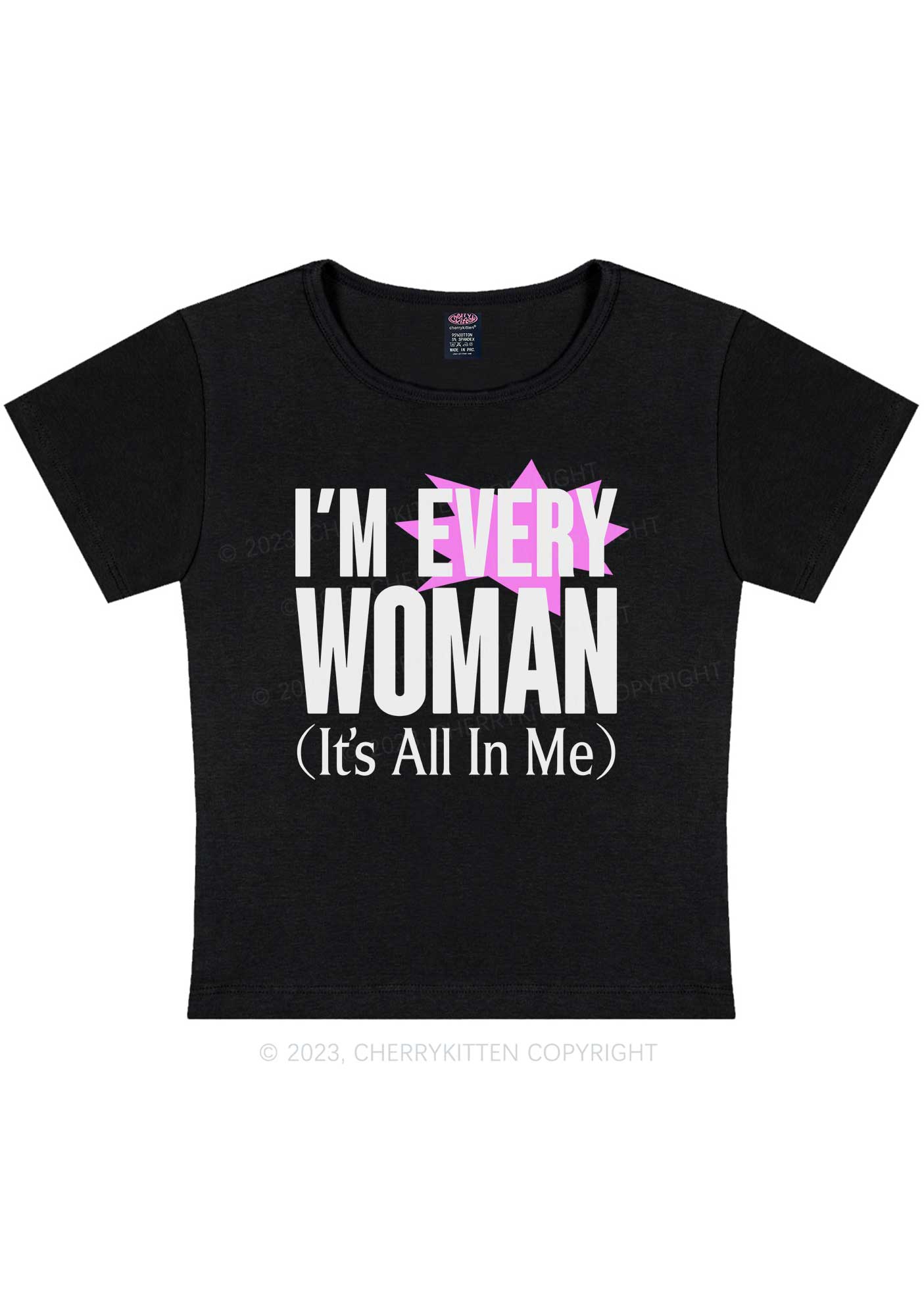 Curvy I'm Every Woman Y2K Baby Tee Cherrykitten