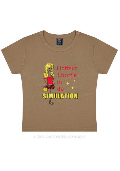 Hottest Shortie In Simulation Y2K Baby Tee Cherrykitten