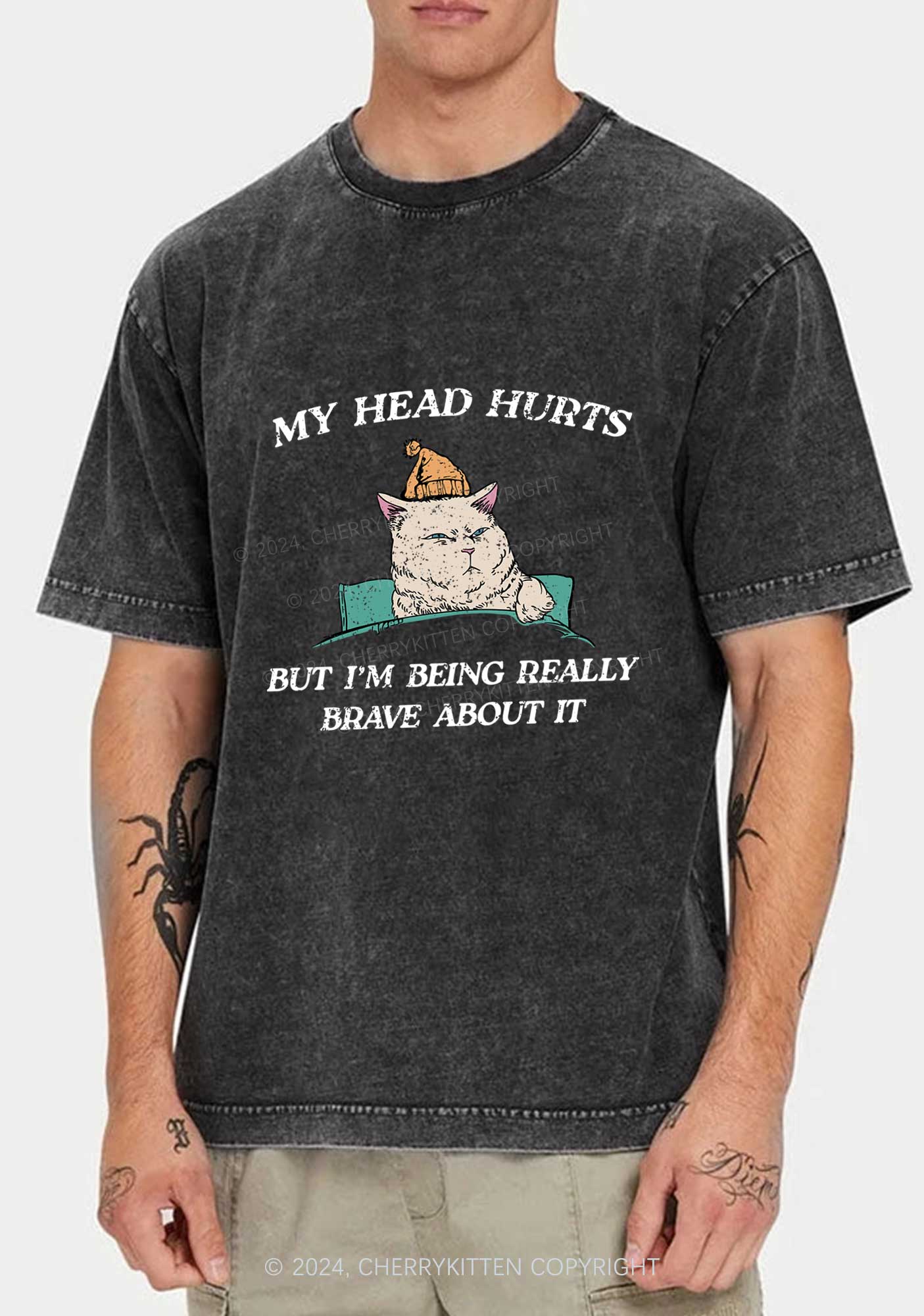 Head Hurts Y2K Washed Tee Cherrykitten