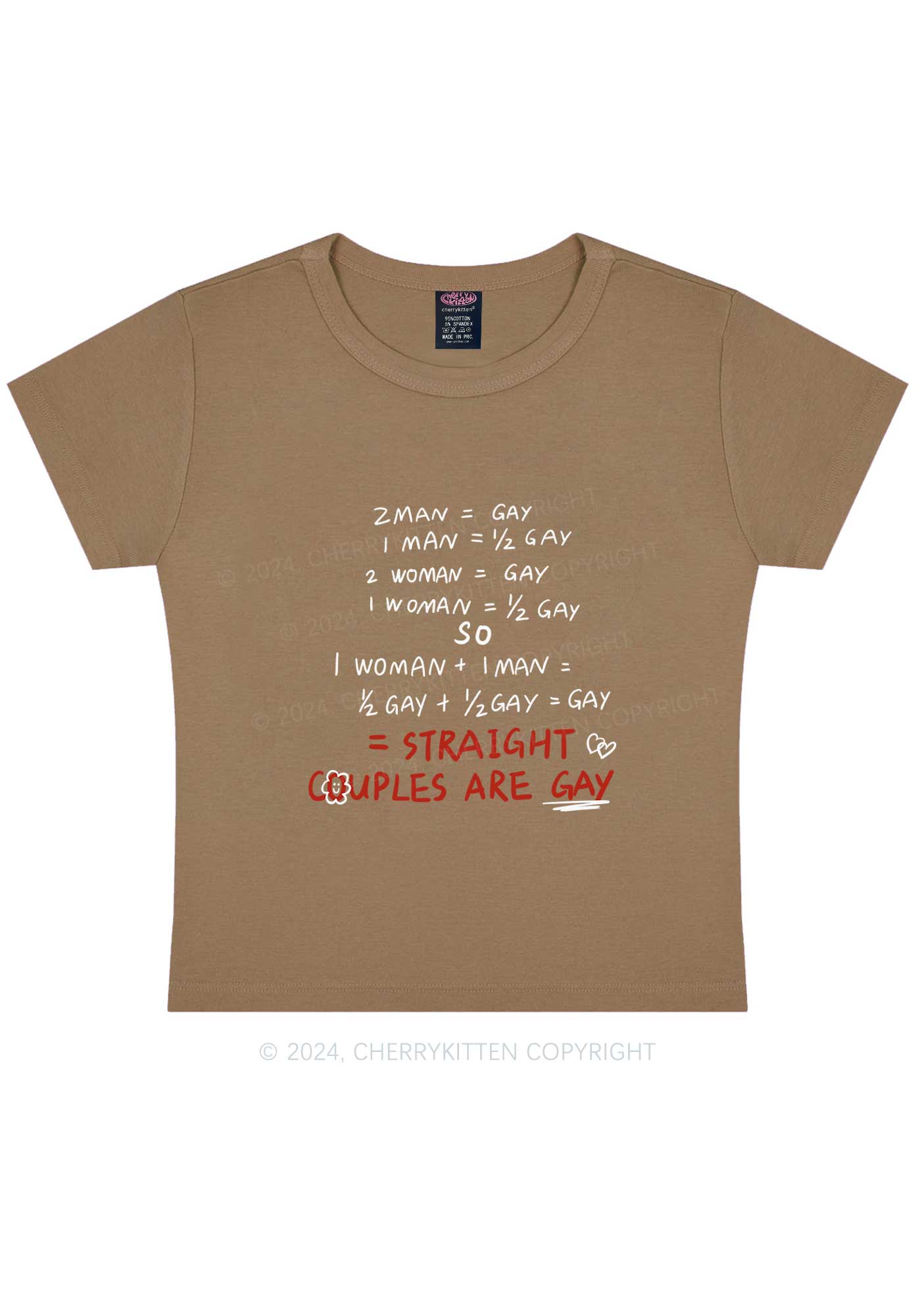 Straight Couples Are Gay Y2K Baby Tee Cherrykitten