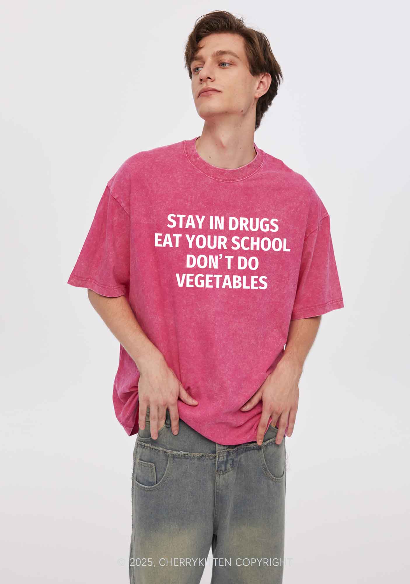 Stay In Drxgs Y2K Washed Tee Cherrykitten