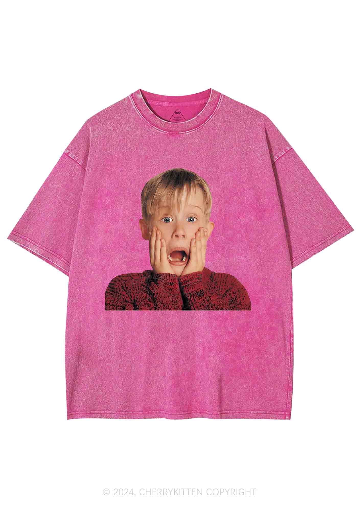 Christmas At Home Alone Y2K Washed Tee Cherrykitten