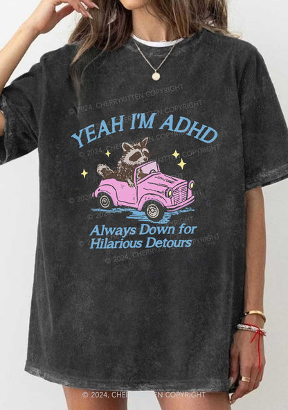 I'm ADHD Y2K Washed Tee Cherrykitten