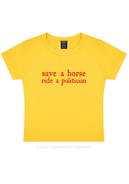 Ride A Politician Y2K Baby Tee Cherrykitten