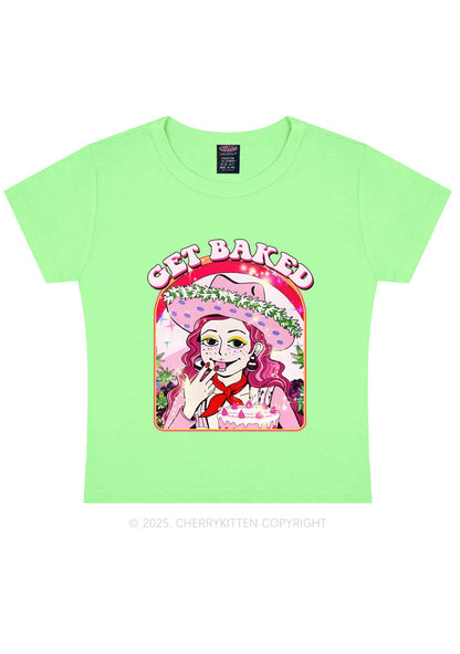 Get Baked Y2K Baby Tee Cherrykitten