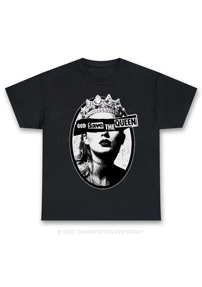 God Save The Queen Y2K Chunky Shirt Cherrykitten