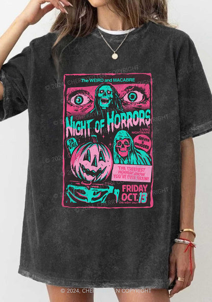 Halloween Nights Of Horrors Y2K Washed Tee Cherrykitten