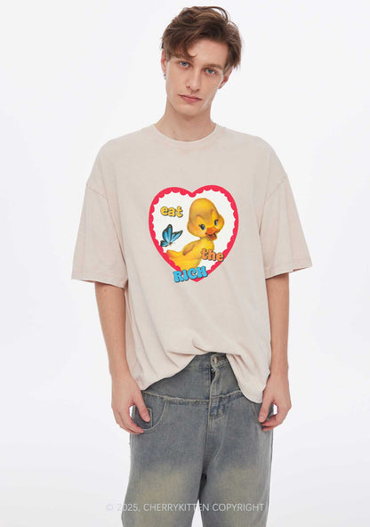 Eat The Rich Duck Y2K Washed Tee Cherrykitten