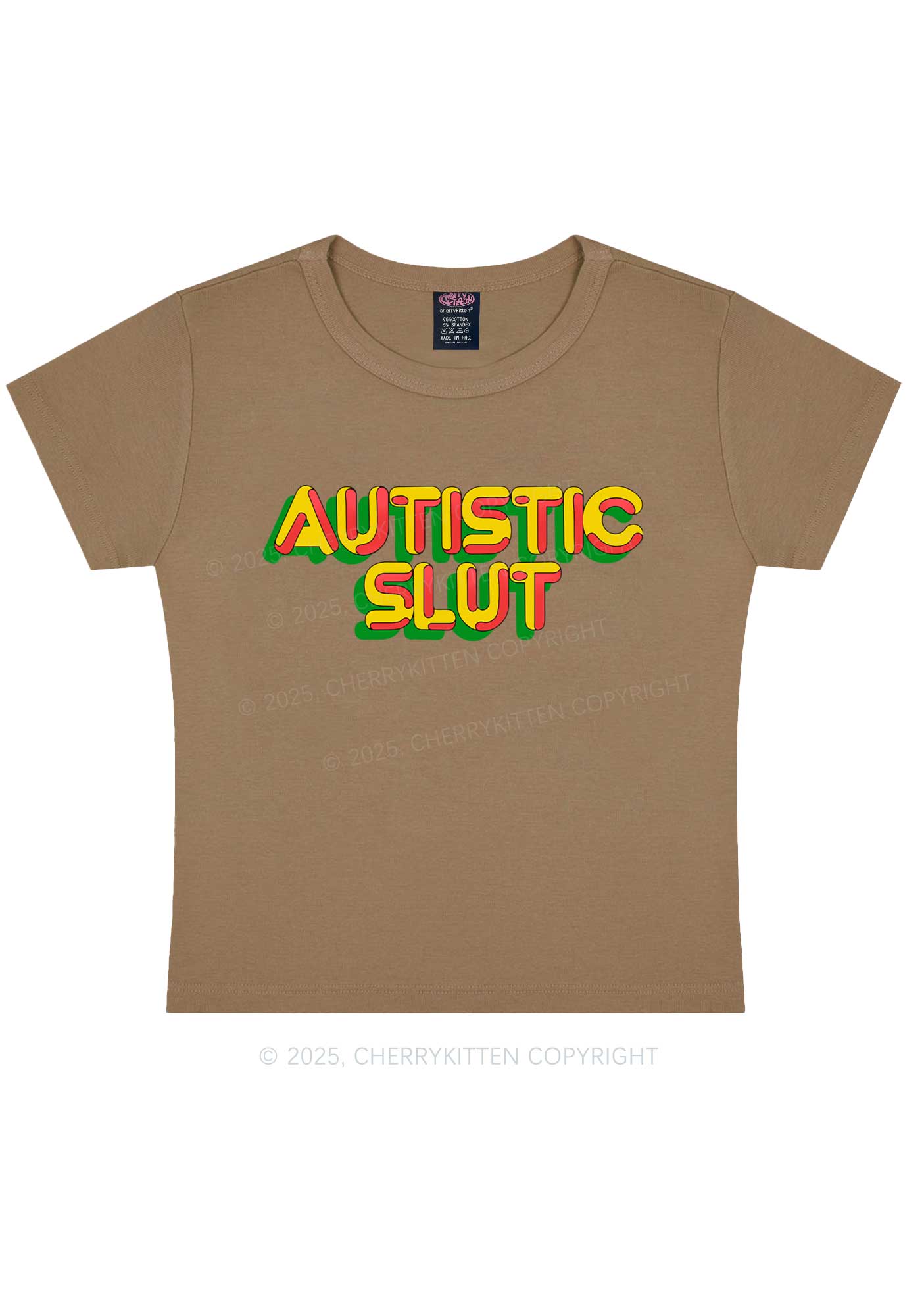 Autistic Slxt Y2K Baby Tee Cherrykitten