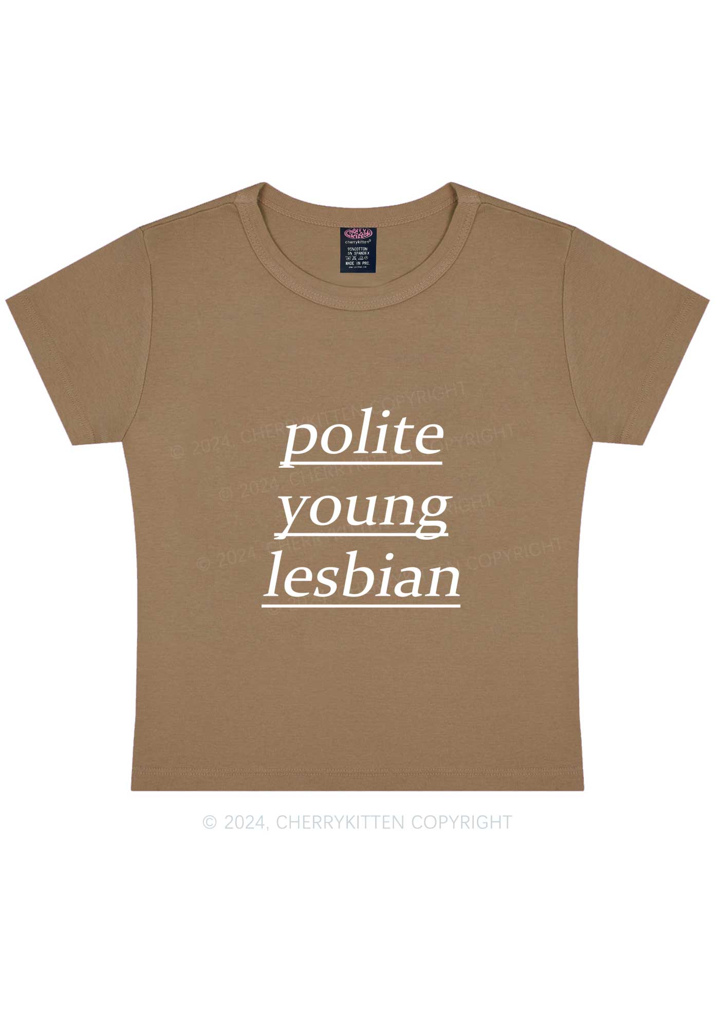 Polite Young Lesbian Y2K Baby Tee Cherrykitten