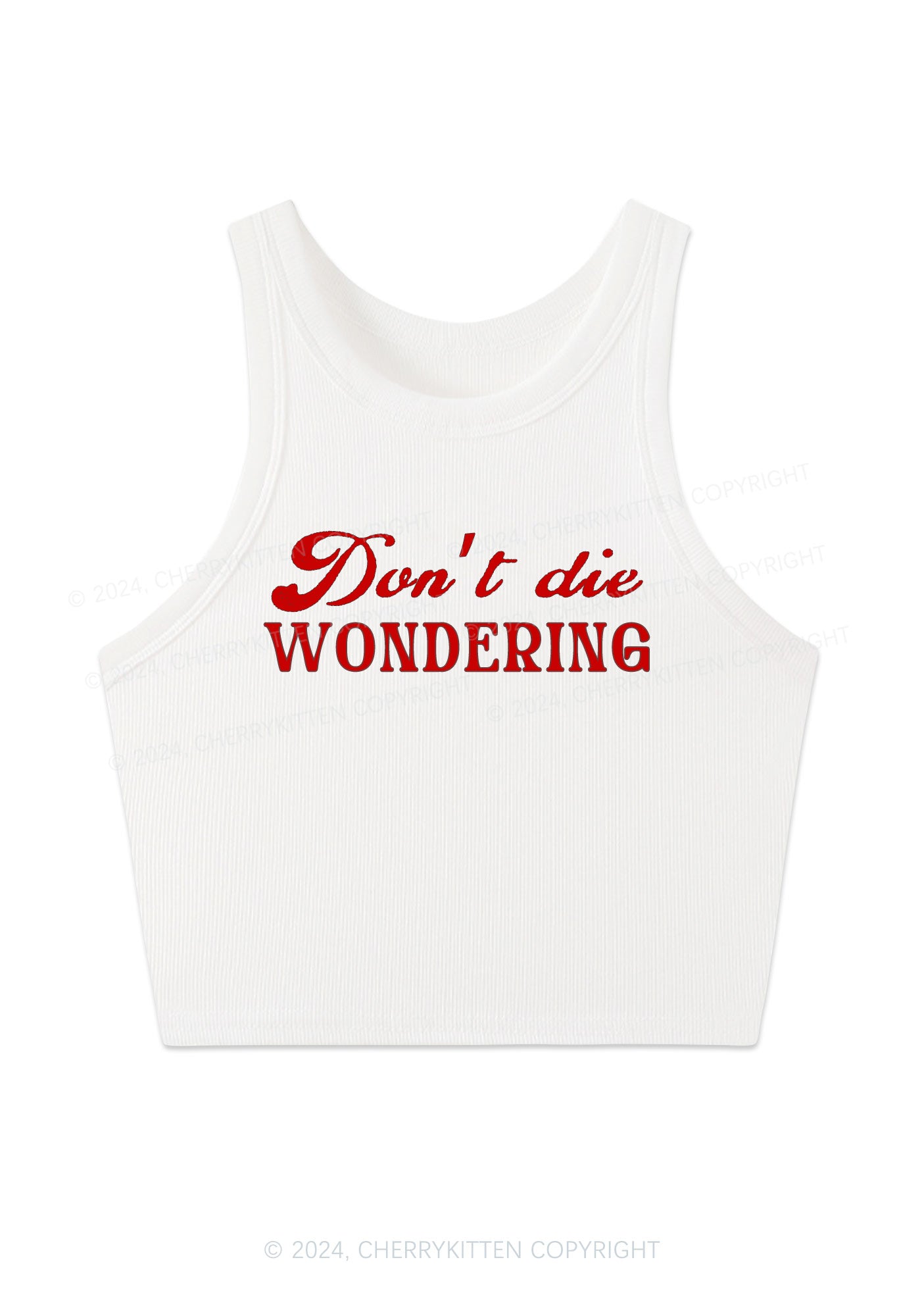 Don't Die Wondering Y2K Crop Tank Top Cherrykitten