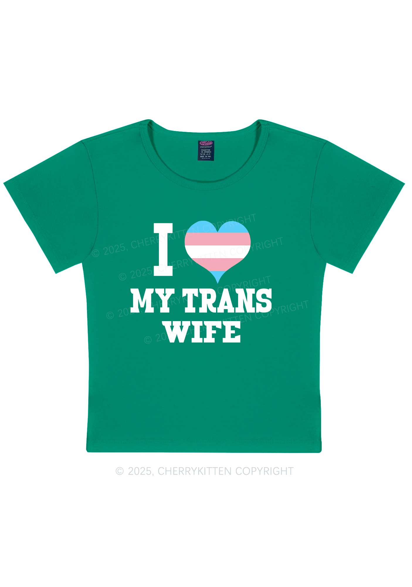 I Love My Trans Wife Y2K Baby Tee Cherrykitten