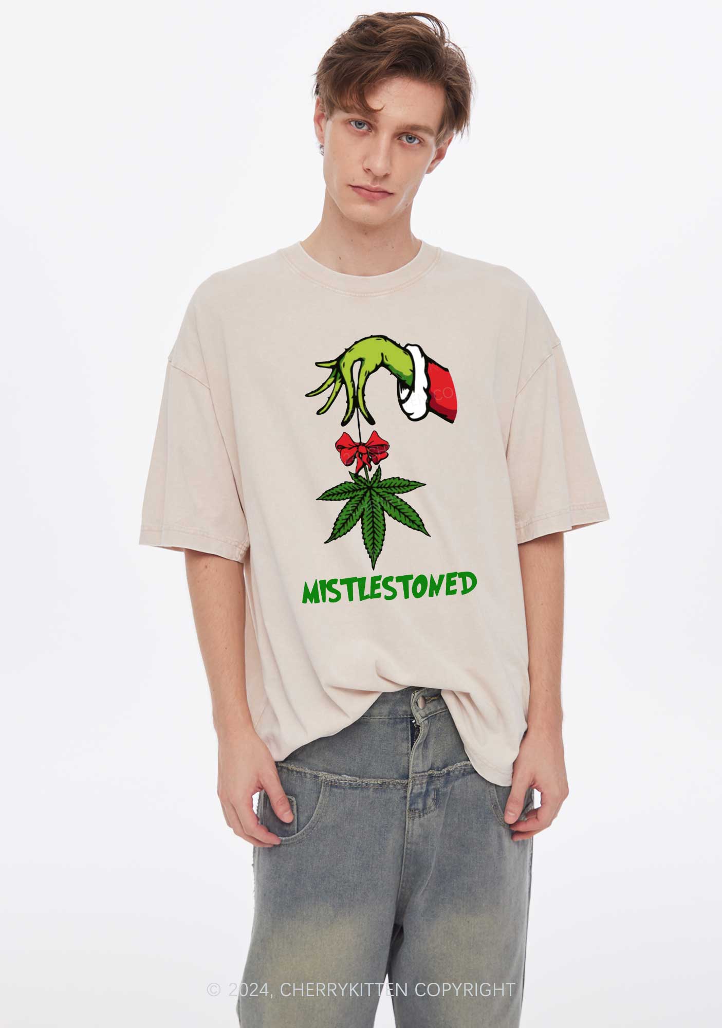 Christmas Mistlestoned Y2K Washed Tee Cherrykitten