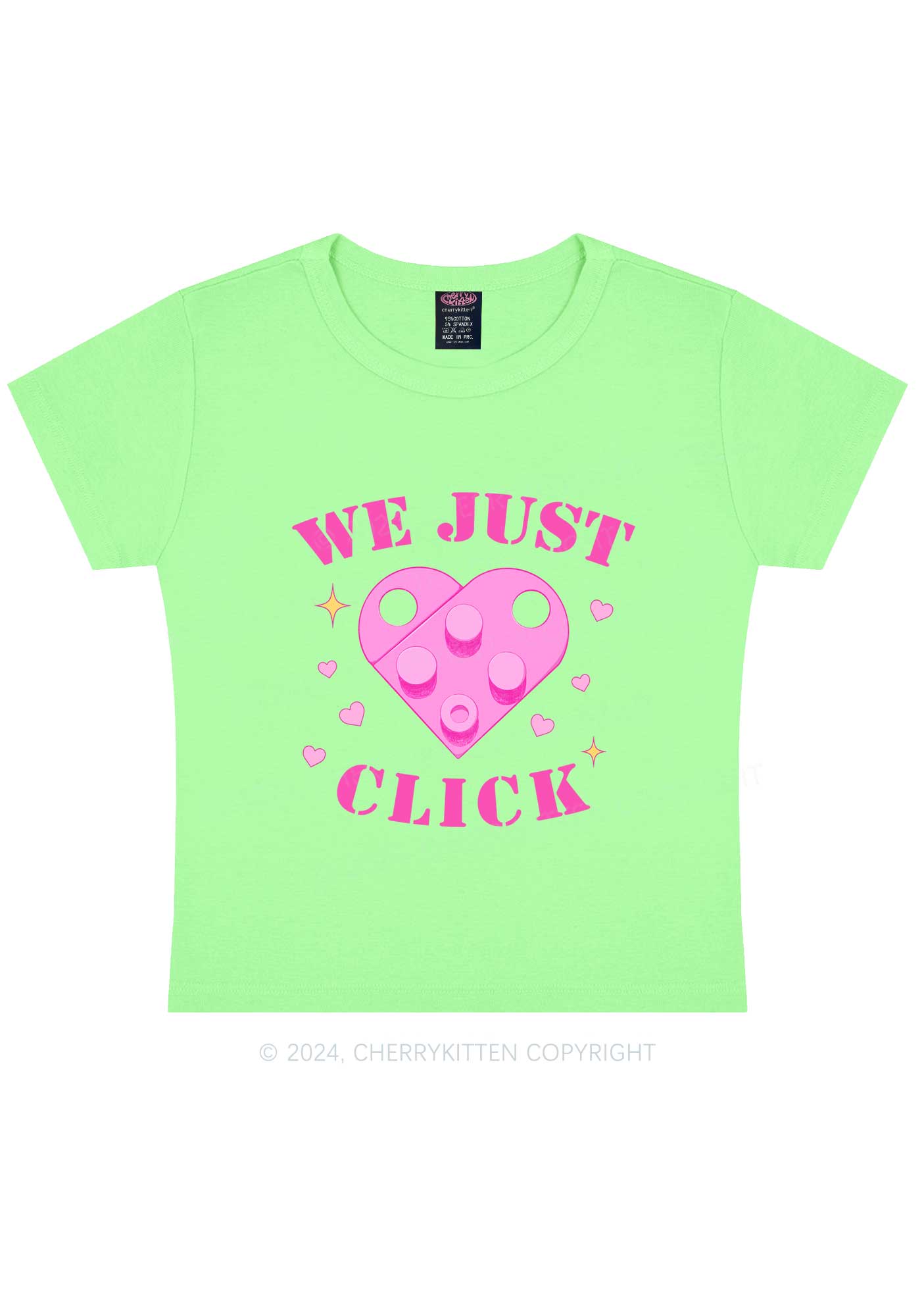 We Just Click Y2K Valentine's Day Baby Tee Cherrykitten