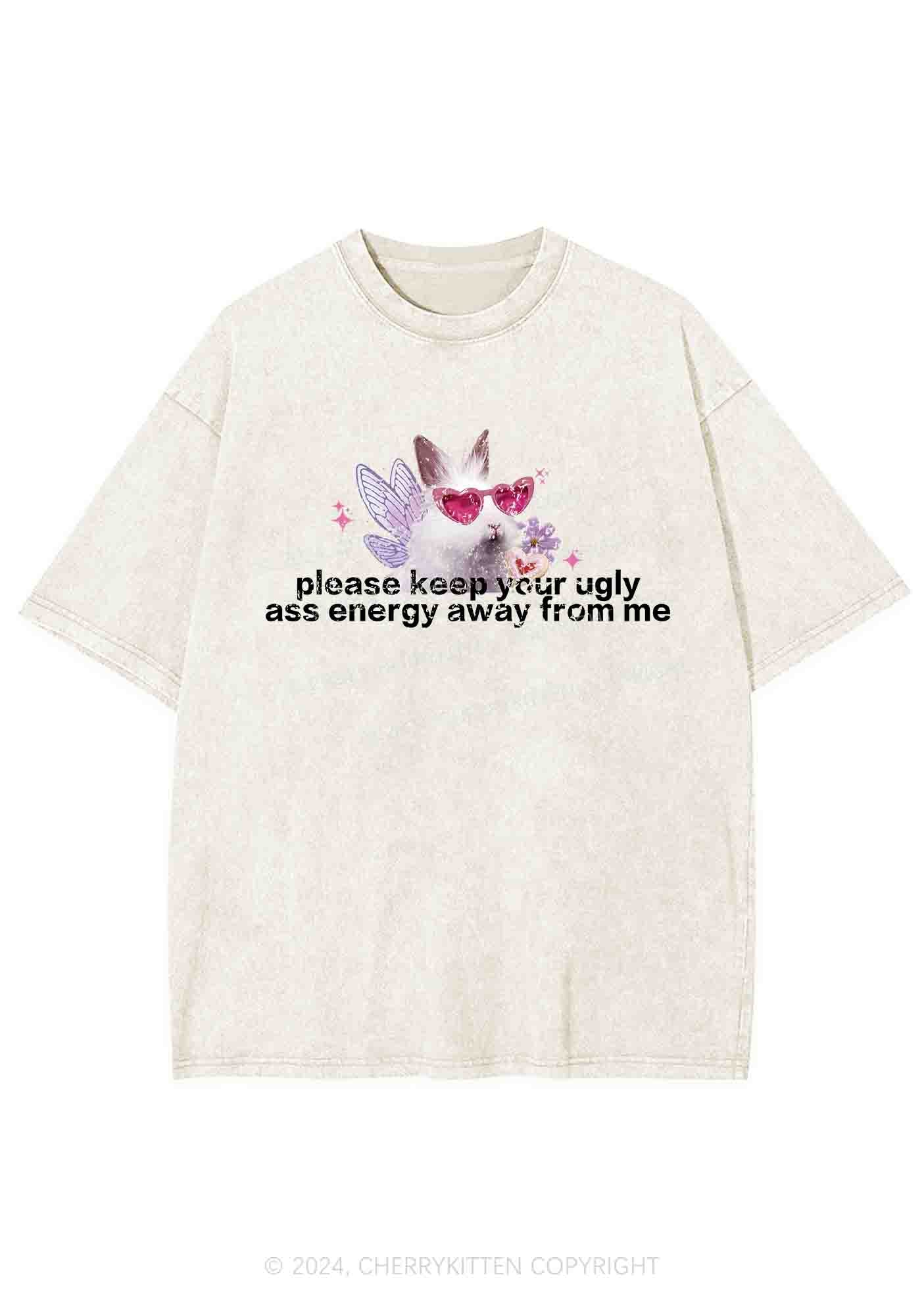 Please Keep Away From Me Y2K Washed Tee Cherrykitten