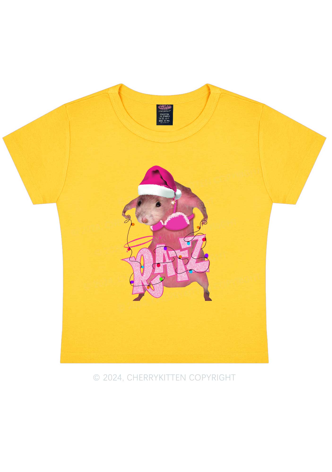 Christmas Ratz Y2K Baby Tee Cherrykitten