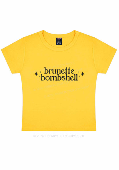 Brunette Bombshell Y2K Baby Tee Cherrykitten