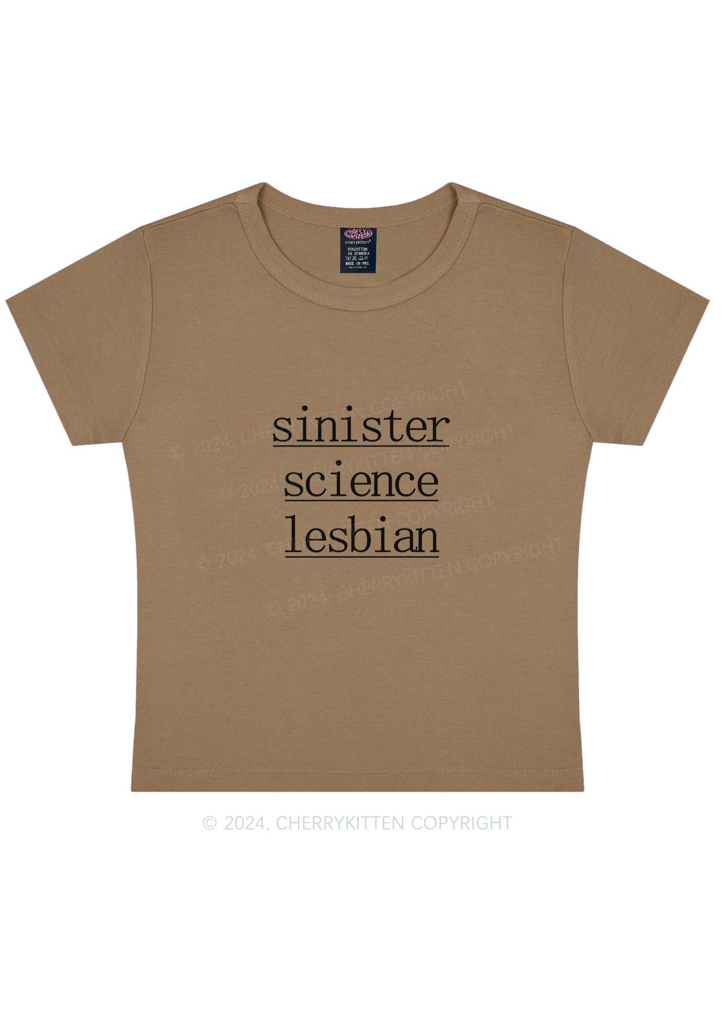 Sinister Science Lesbian Y2K Baby Tee Cherrykitten