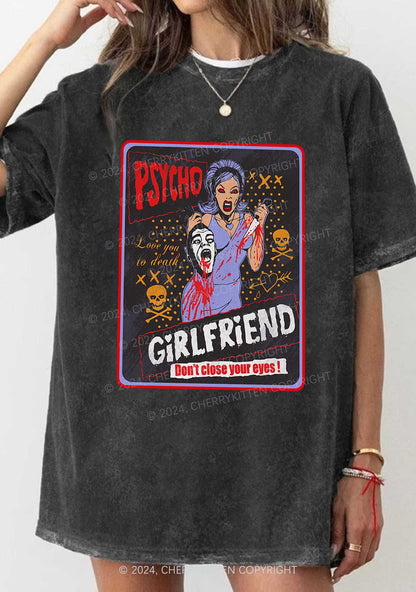 Halloween Psycho Girlfriend Y2K Washed Tee Cherrykitten