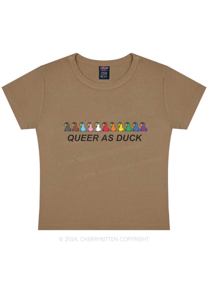 Queer As Duck Y2K Baby Tee Cherrykitten