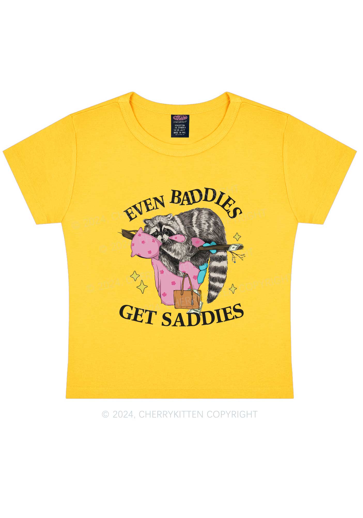 Baddies Get Saddies Y2K Baby Tee Cherrykitten