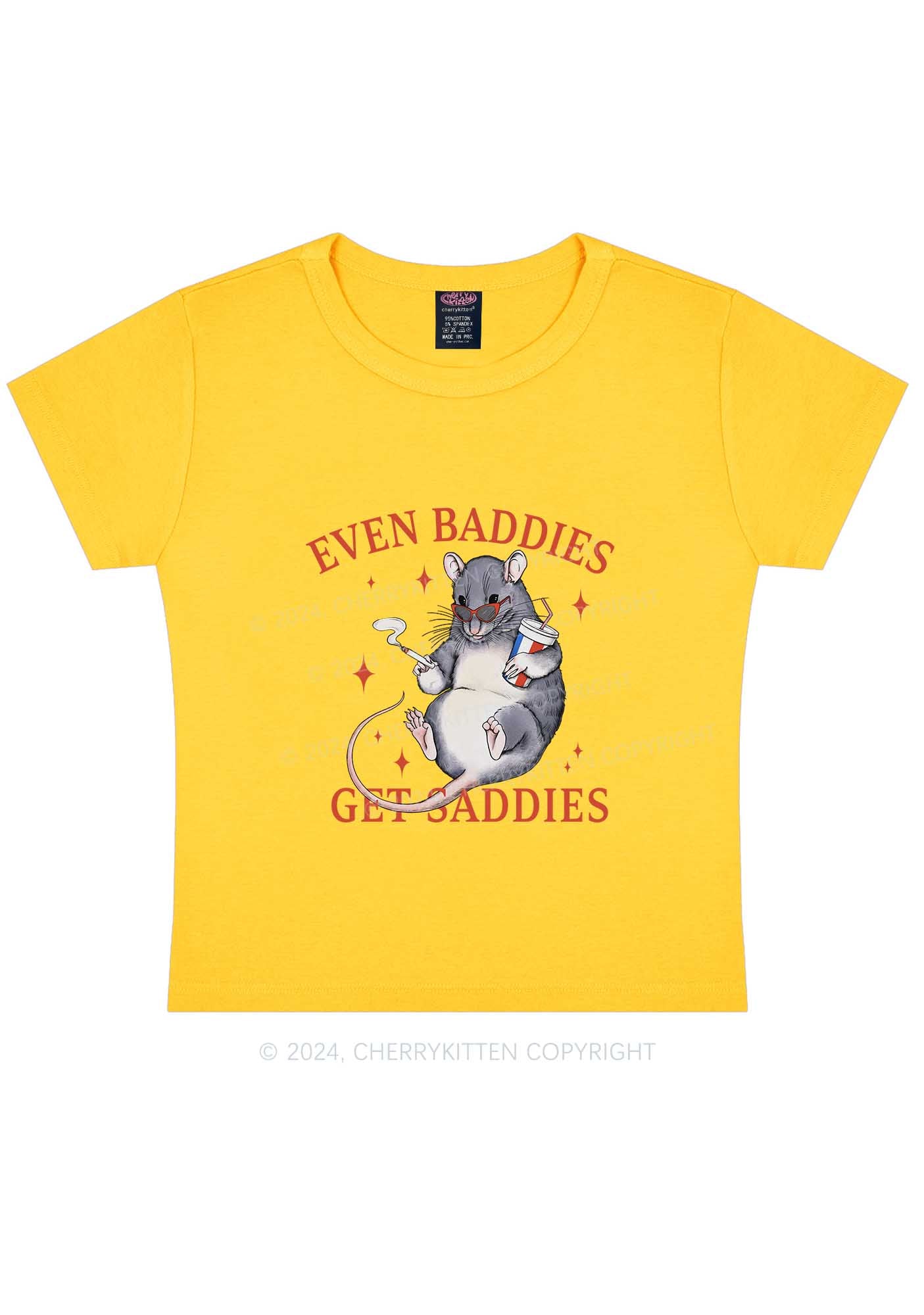 Baddies Rat Y2K Baby Tee Cherrykitten