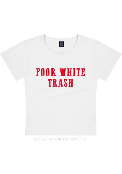 Poor White Trash Y2K Baby Tee Cherrykitten