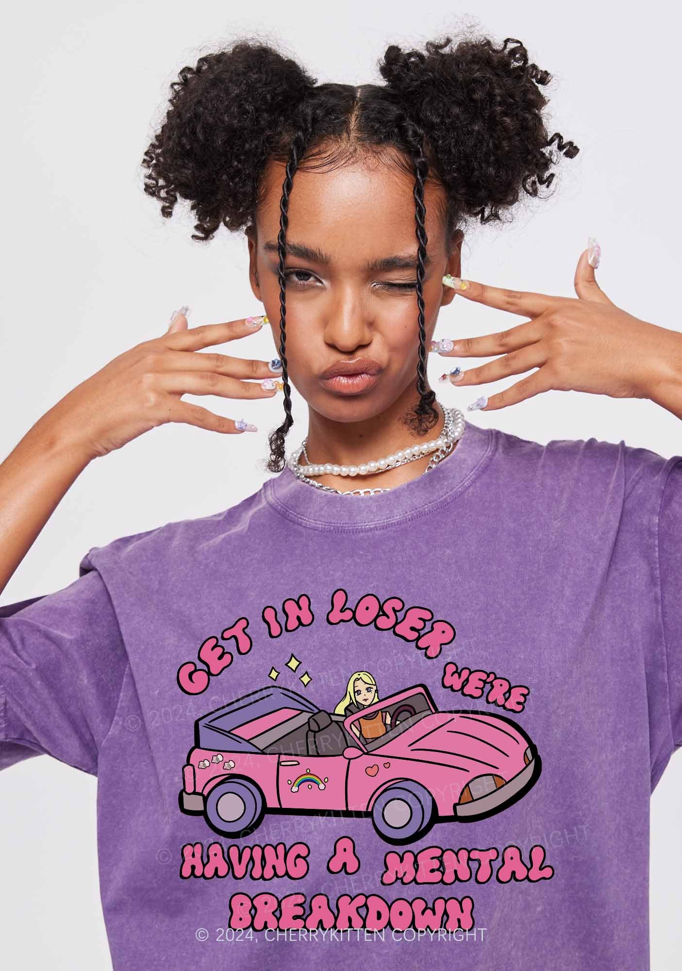 Get In The Car Y2K Washed Tee Cherrykitten