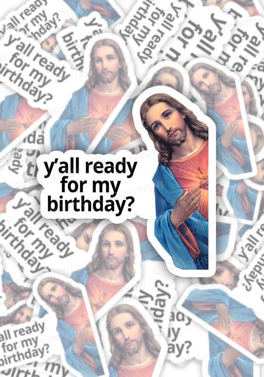 Christmas Jesus Birthday 1Pc Y2K Sticker Cherrykitten