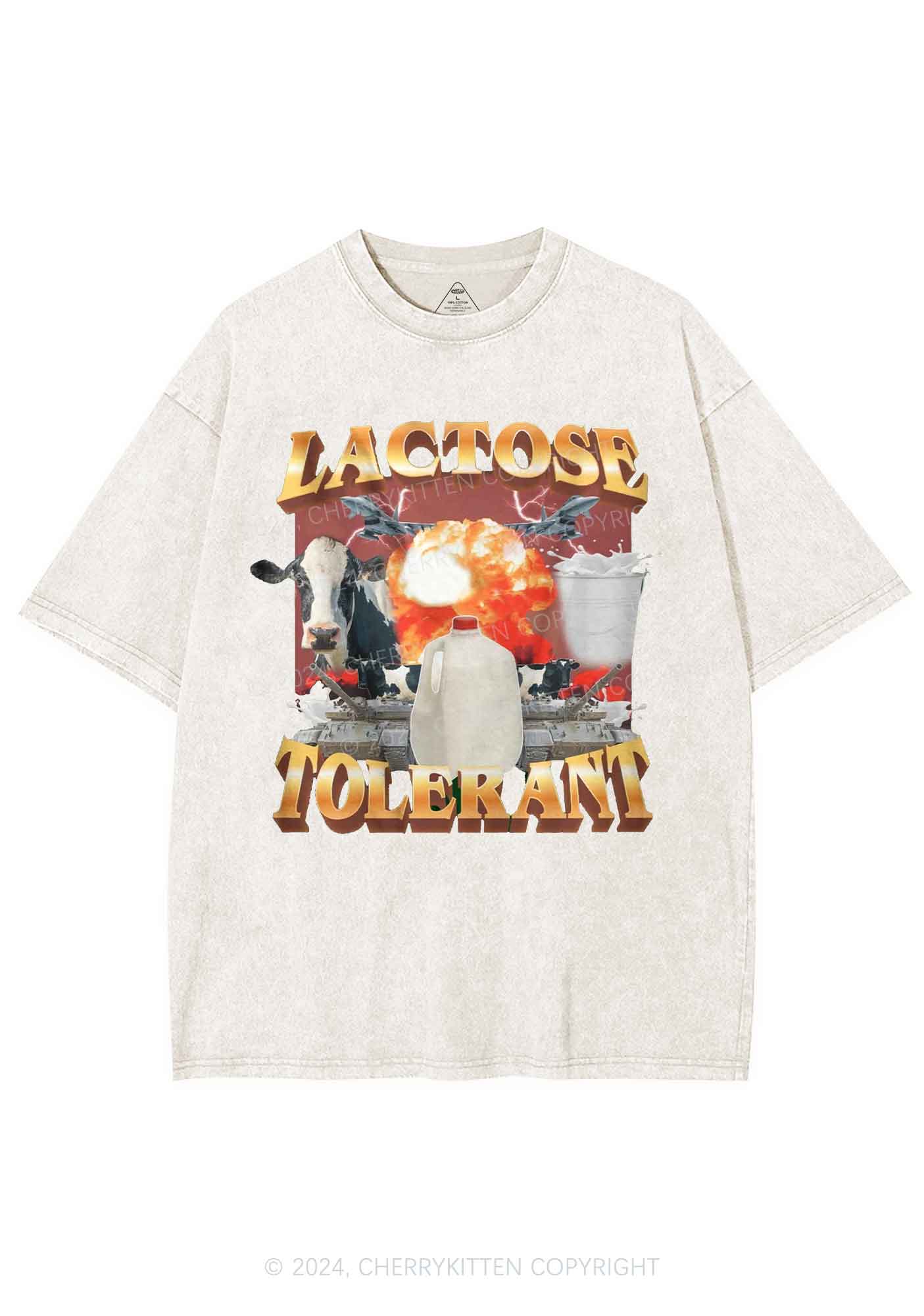 Retro Milk Lactose Tolerant Y2K Washed Tee Cherrykitten