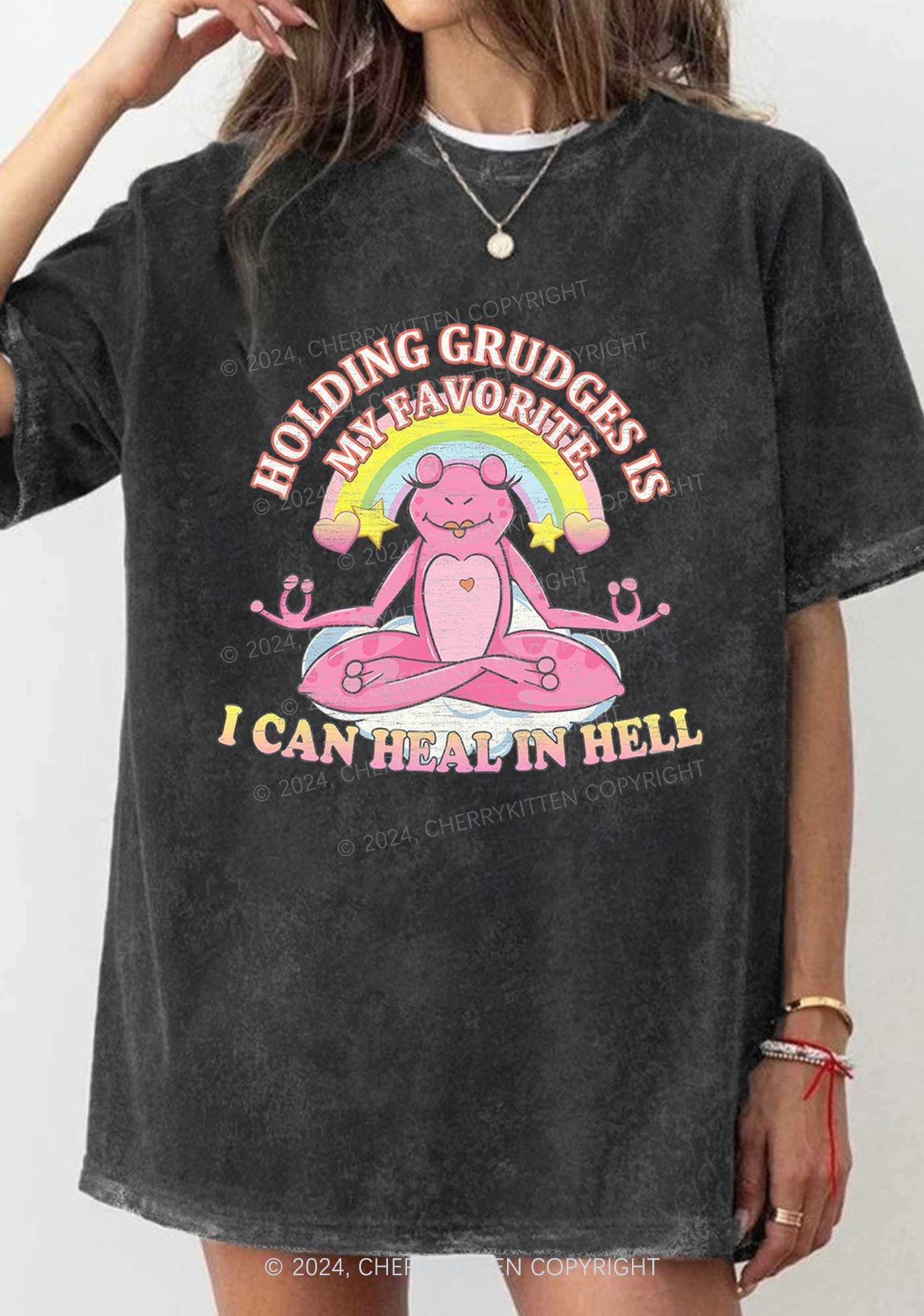 Holding Grudges Y2K Washed Tee Cherrykitten