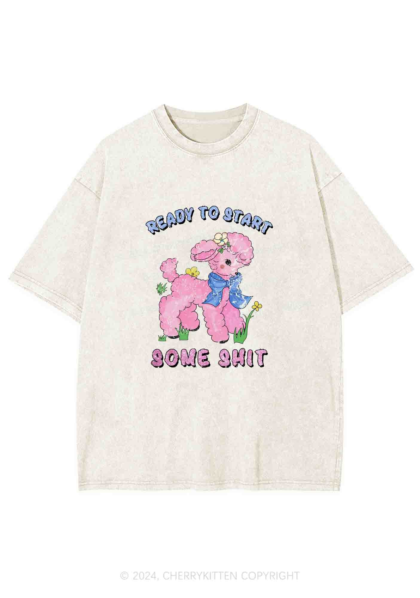 Start Some Shxt Y2K Washed Tee Cherrykitten