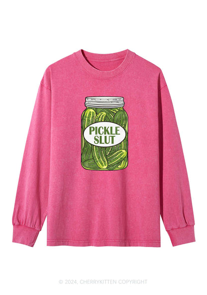 Pickle Slxt Y2K Washed Long Sleeves Cherrykitten