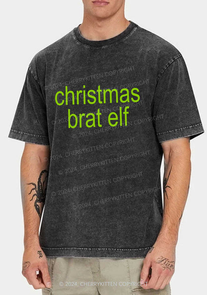 Christmas Brat Elf Y2K Washed Tee Cherrykitten