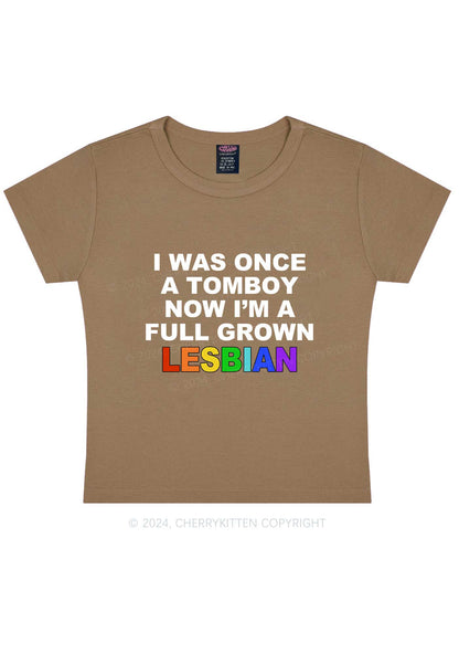 A Full Grown Lesbian Y2K Baby Tee Cherrykitten