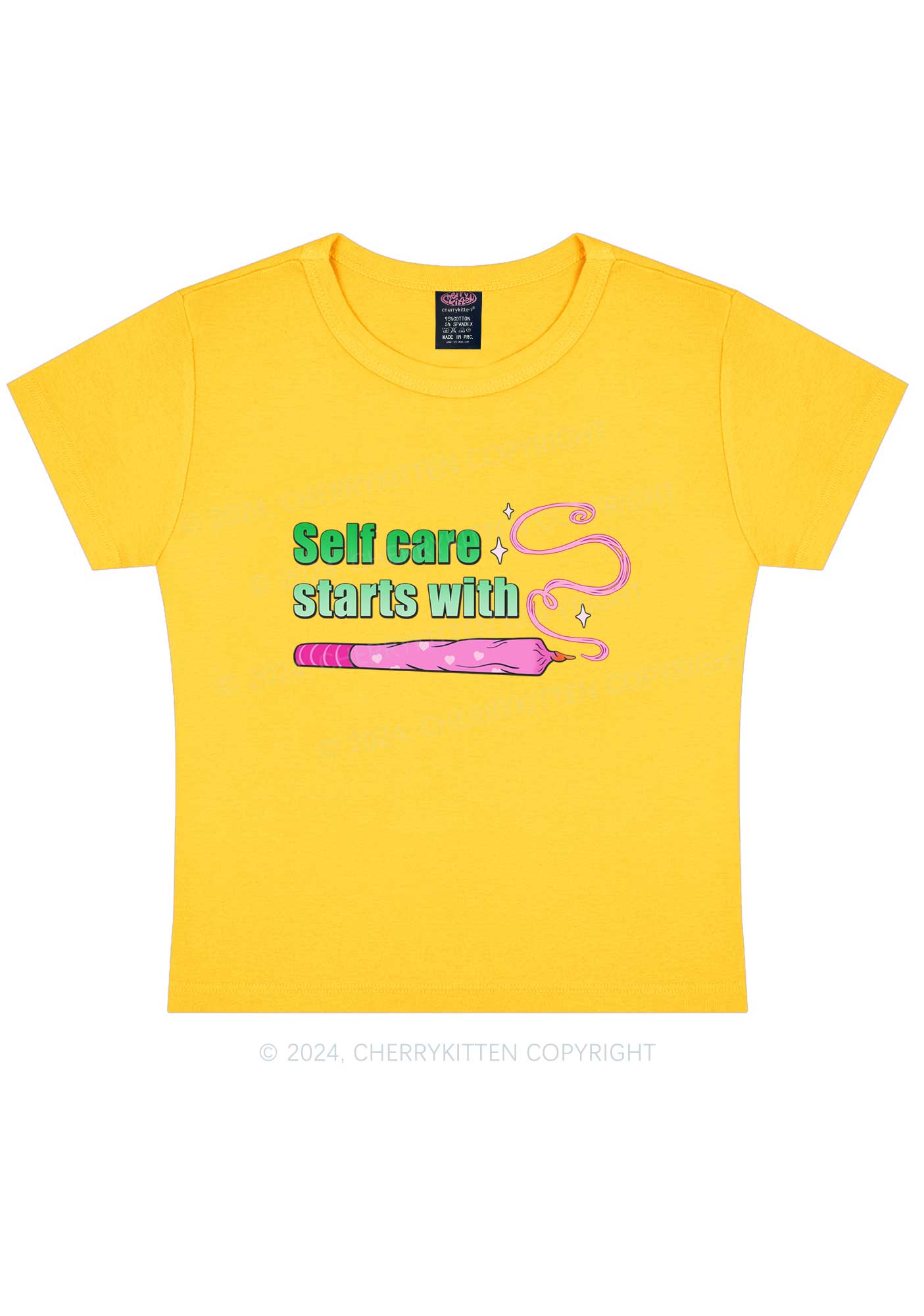 Self Care Starts Y2K Baby Tee Cherrykitten