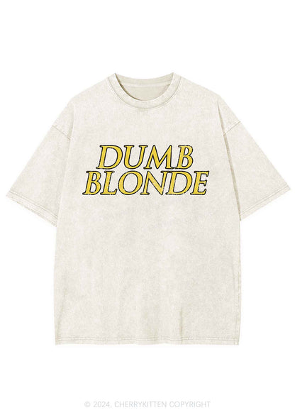 Dumb Blonde Y2K Washed Tee Cherrykitten