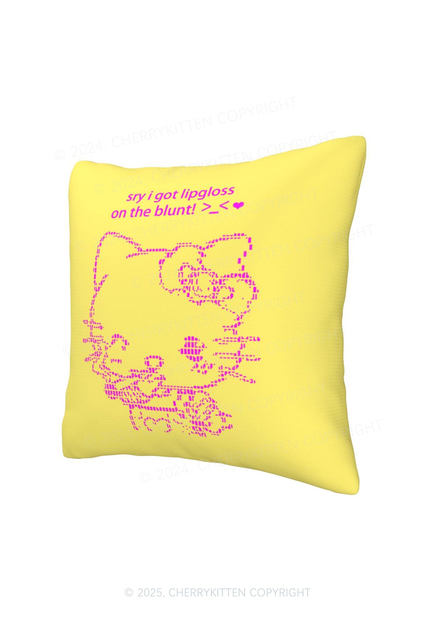 Sorry About Lipgloss Y2K Throw Pillow Cover Cherrykitten