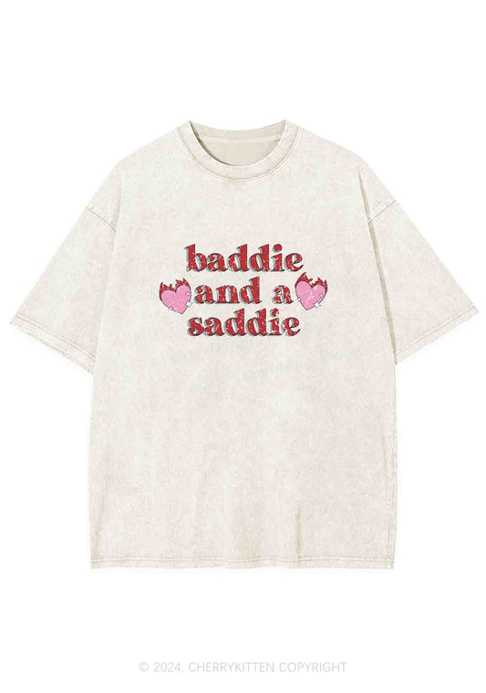 Baddie And A Saddie Y2K Washed Tee Cherrykitten