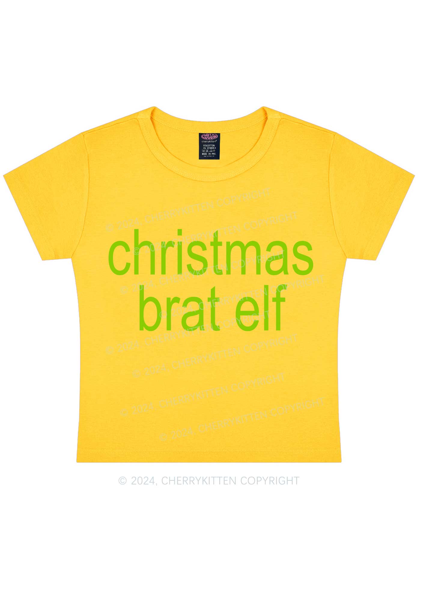 Christmas Brat Elf Y2K Baby Tee Cherrykitten