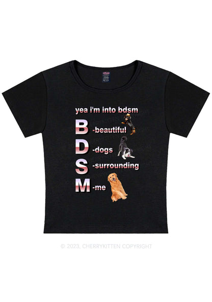 Yea I'm Into BDSM Y2K Baby Tee Cherrykitten