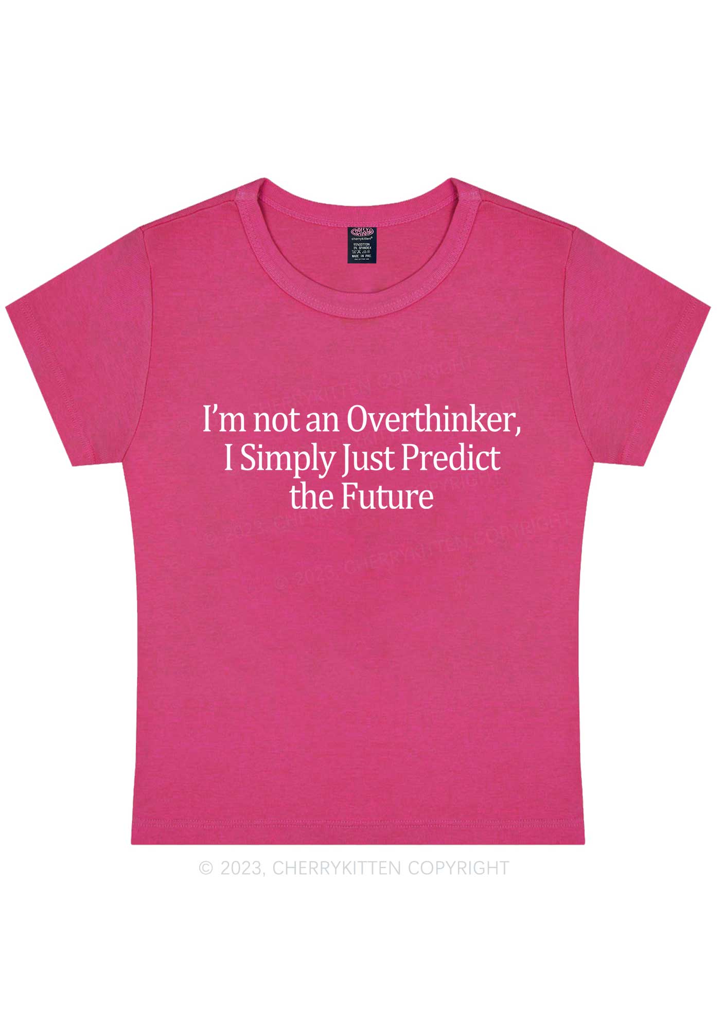 Curvy I'm Not An Overthinker Y2K Baby Tee Cherrykitten