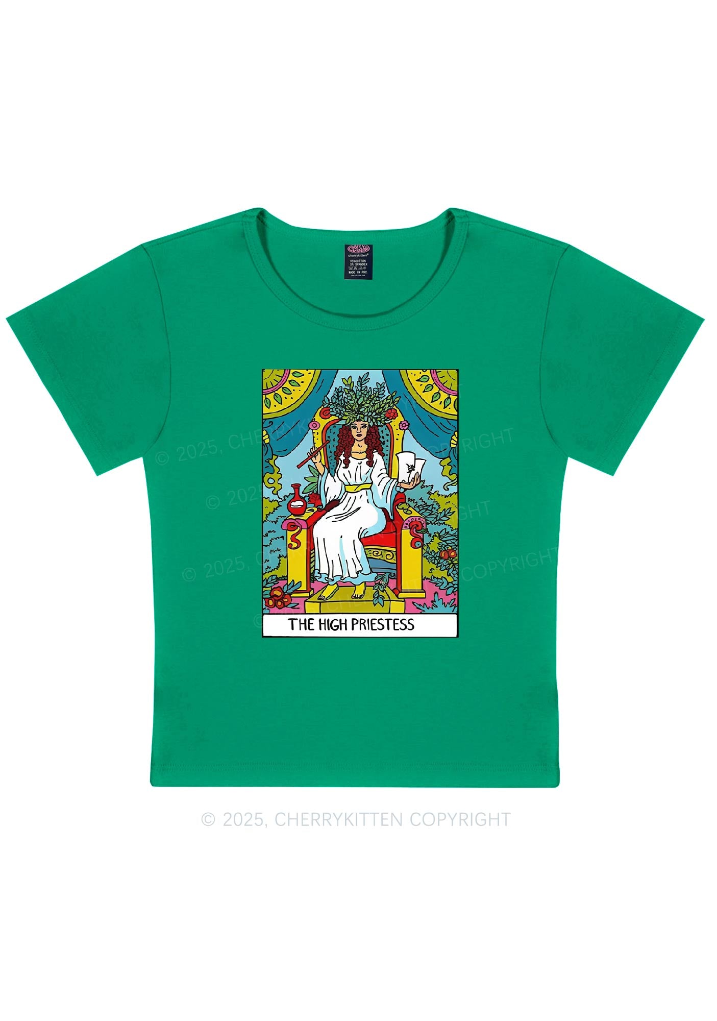 The High Priestess Y2K Baby Tee Cherrykitten