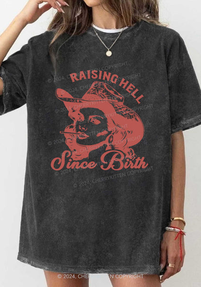 Raising Hell Since Birth Y2K Washed Tee Cherrykitten