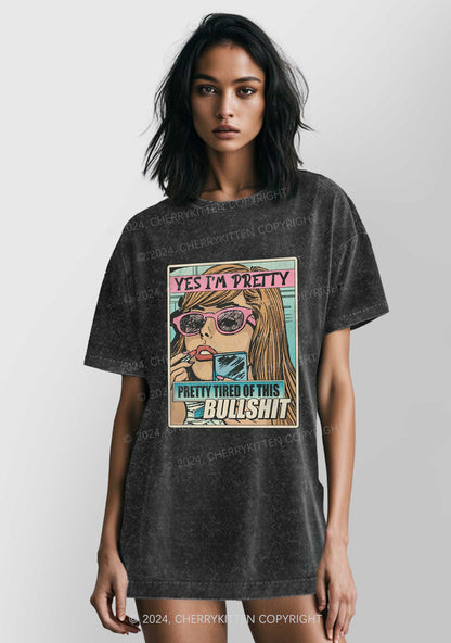 Pretty Tired Of This BS Y2K Washed Tee Cherrykitten