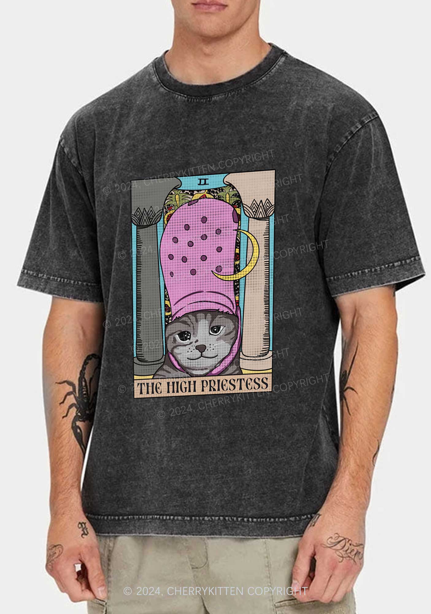 The High Priestess Y2K Washed Tee Cherrykitten