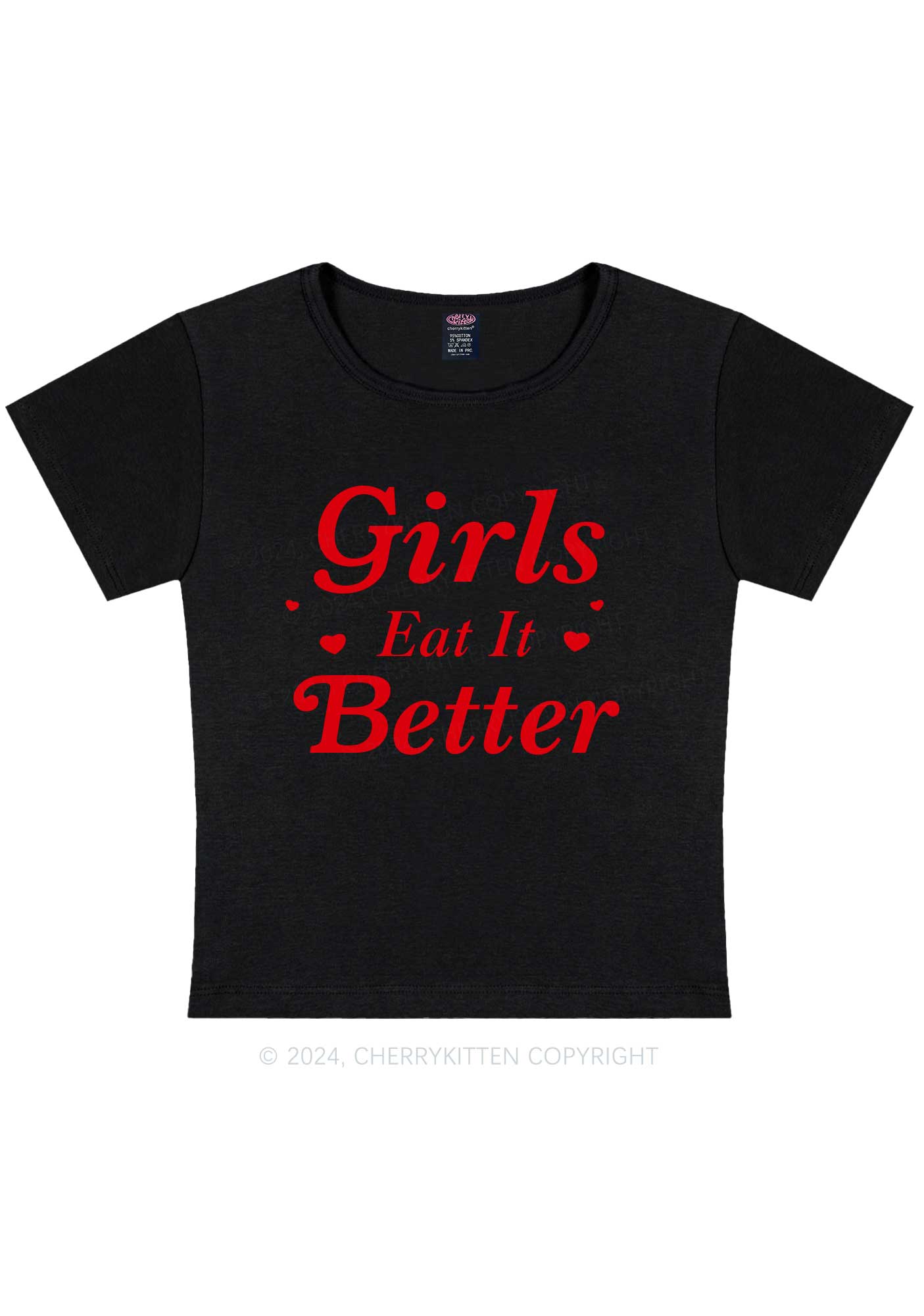 Girls Eat Better Y2K Baby Tee Cherrykitten