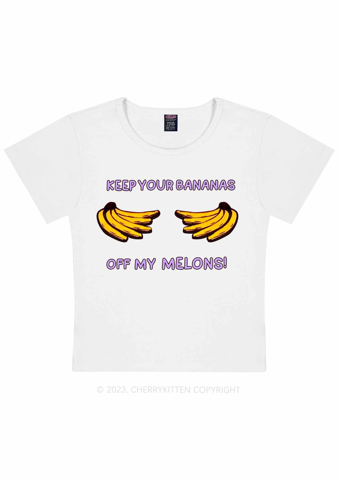 Curvy Keep Your Bananas Y2K Baby Tee Cherrykitten