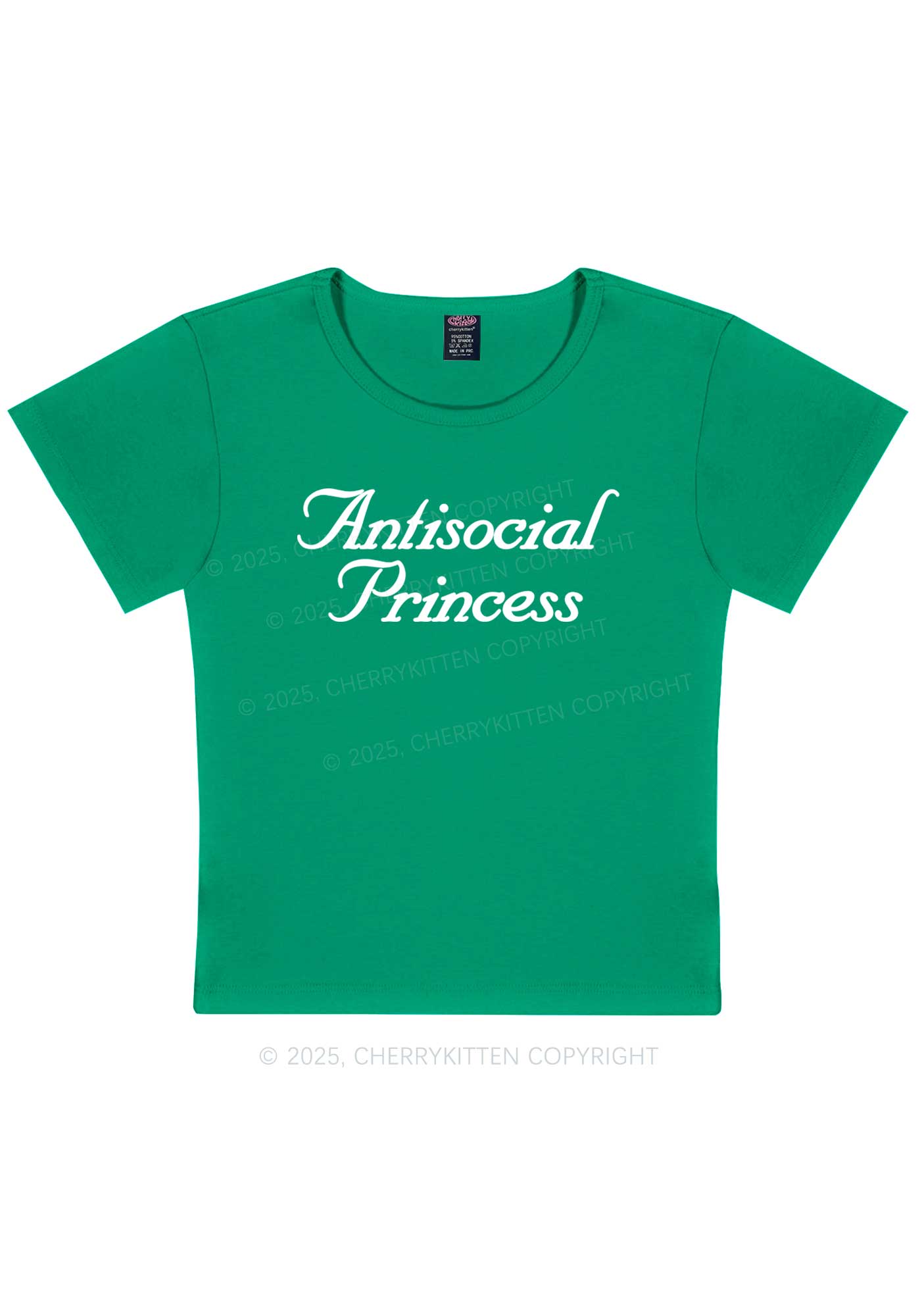 Antisocial Princess Y2K Baby Tee Cherrykitten