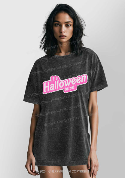 Its Halloween Bxxch Y2K Washed Tee Cherrykitten